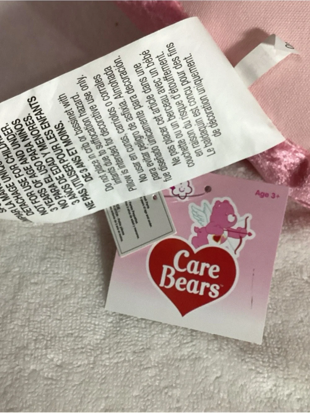 Love a Lot Care Bear as Cupid Heart Shaped Plush Pillow NEW Decorative Valentine